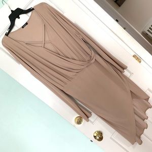 Plus Size Tan Dress with Slit